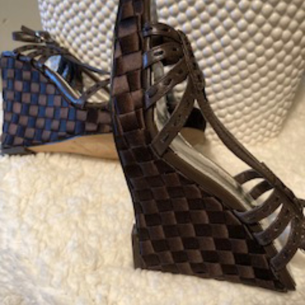 White House Black Market  Brown Wedge Shoes